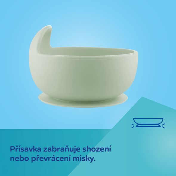 CANPOL BABIES SILIKONOVÁ MISKA S PŘÍSAVKOU 330ML ZELENÁ - MISKY, TALÍŘKY A PODLOŽKY - KRMENÍ
