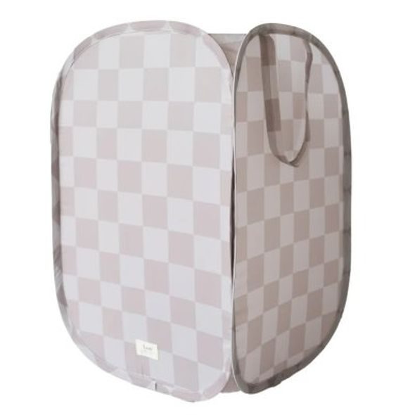 3 SPROUTS SKLÁDACÍ ÚLOŽNÝ KOŠ RECYCLED CHECKERBOARD BEIGE - BOXY NA HRAČKY - SPINKÁNÍ