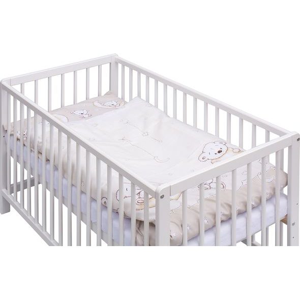 SCARLETT DĚTSKÁ POSTÝLKA S KOMPLETNÍ VÝBAVOU SCARLETT TORO 120 X 60 CM - BÉŽOVÁ - DŘEVĚNÉ POSTÝLKY - SPINKÁNÍ