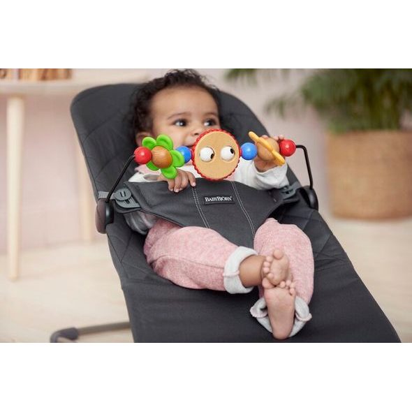BABYBJORN LEHÁTKO BABYBJÖRN BOUNCER BLISS ANTHRACITE CLASSIC WOVEN + HRAČKA OČIČKA GOOGLY EYES - LEHÁTKA A HOUPADLA - SPINKÁNÍ