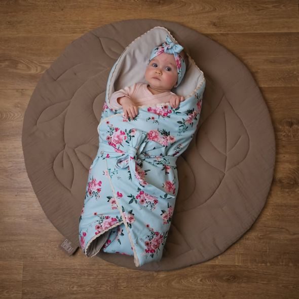 PINKIE ZAVINOVAČKA BELLOU TURQUOISE FLOWERS BIO - ZAVINOVAČKY - SPINKÁNÍ