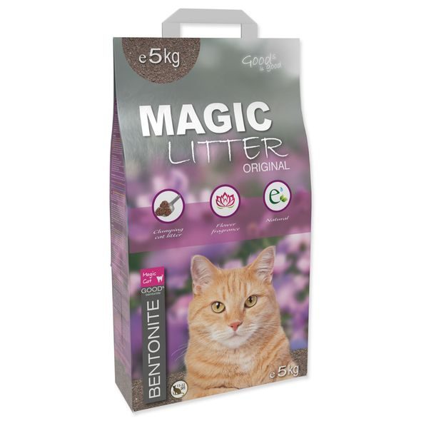 KOČKOLIT MAGIC LITTER BENTONITE ORIGINAL FLOWERS 5KG - HRUDKUJÍCÍ STELIVO PRO KOČKY - CHOVATELSKÉ POTŘEBY MALVÍKZOO