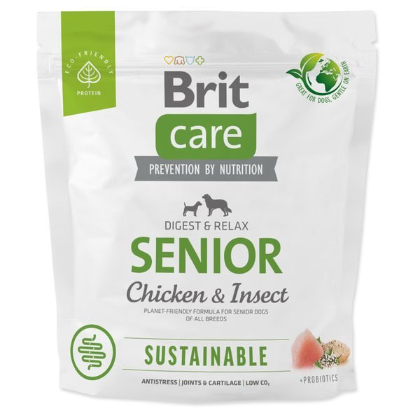 BRIT CARE DOG SUSTAINABLE SENIOR 1 KG - GRANULE PRO PSY - CHOVATELSKÉ POTŘEBY MALVÍKZOO