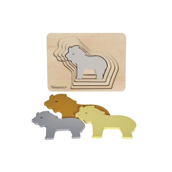KINDSGUT DŘEVĚNÉ PUZZLE LEV - MOTORICKÉ A HRY - PRO DĚTI