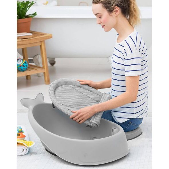SKIP HOP VANIČKA S ERGONOMICKOU PODLOŽKOU MOBY 3 FÁZOVÁ ŠEDÁ - VANIČKY PLASTOVÉ - KOUPÁNÍ A ZDRAVÍ