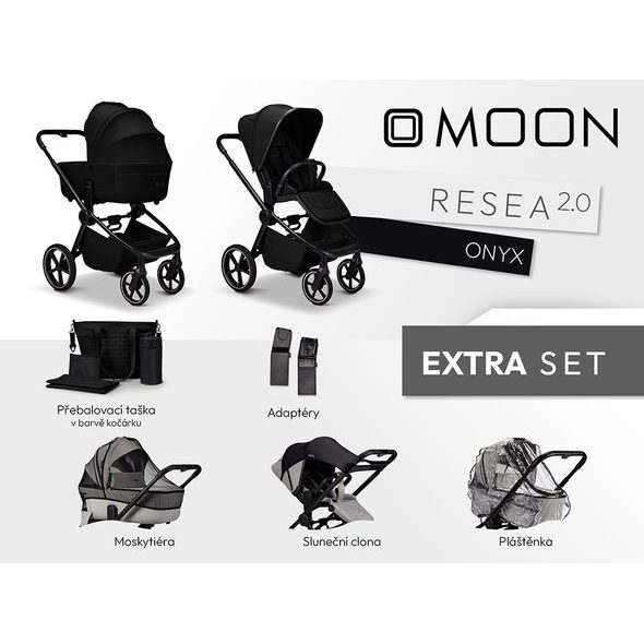 MOON RESEA 2.0 EXTRA SET - ONYX - DVOJKOMBINACE - KOČÁRKY A PŘÍSLUŠENSTVÍ