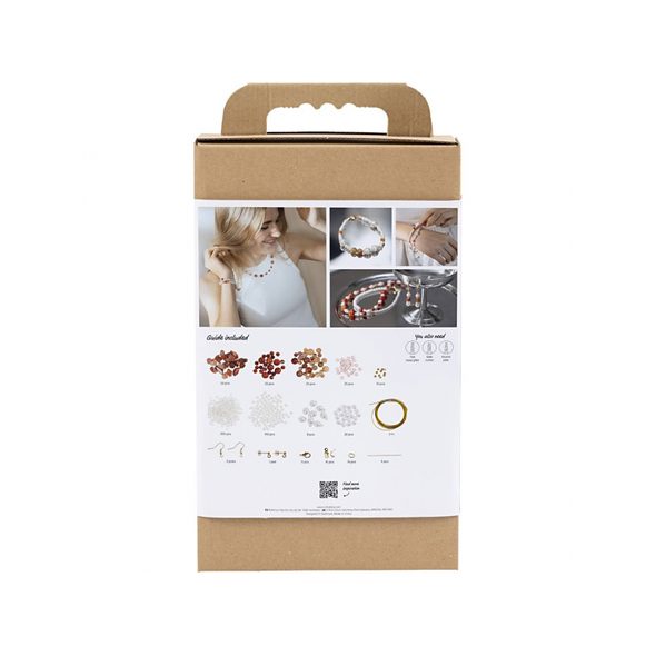 CREATIV COMPANY KREATIVNÍ SADA ŠPERKY S KORÁLKY S ACHÁTEM A JANTAREM - NAVLÉKÁNÍ - PRO DĚTI