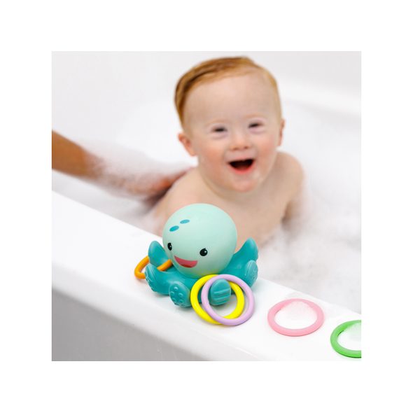 INFANTINO SVÍTÍCÍ CHOBOTNICE S KROUŽKY DO KOUPELE - HRAČKY DO VANY - PRO DĚTI