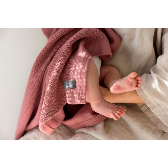 VINTER & BLOOM DEKA SOFT GRID ORGANIC EVENING ROSE - DĚTSKÉ DEKY PRO MIMINKA - SPINKÁNÍ