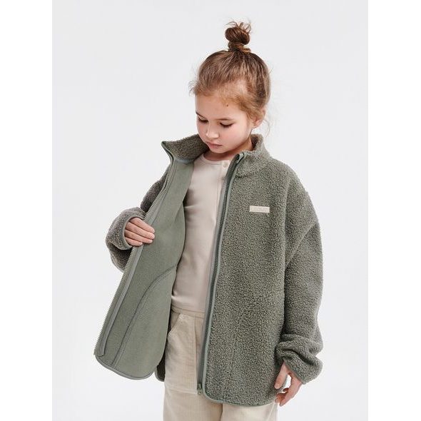 LEOKID FLEECOVÁ BUNDA THEO VETIVER GREEN VEL. 134 - BUNDY - PRO DĚTI