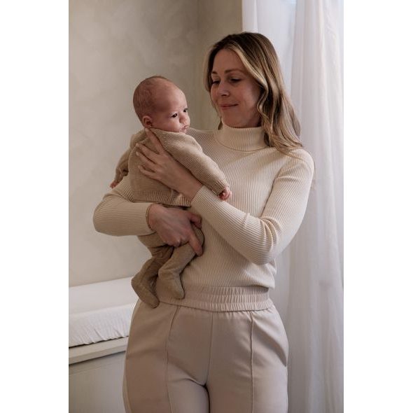 LODGER TEPLÁČKY NOVOROZENECKÉ MELANGE BEIGE VEL. 50 - KALHOTKY A TEPLÁČKY - PRO DĚTI