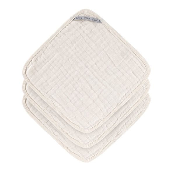 LÄSSIG MUSLIN WASHCLOTH SET 3 PCS MILKY - ŽÍNKY A HOUBIČKY - KOUPÁNÍ A ZDRAVÍ