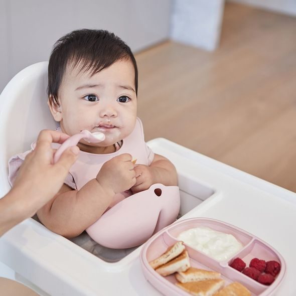 B.BOX DĚLENÝ TALÍŘEK S PŘÍSAVKOU 2V1 - RŮŽOVÝ - MISKY, TALÍŘKY A PODLOŽKY - KRMENÍ