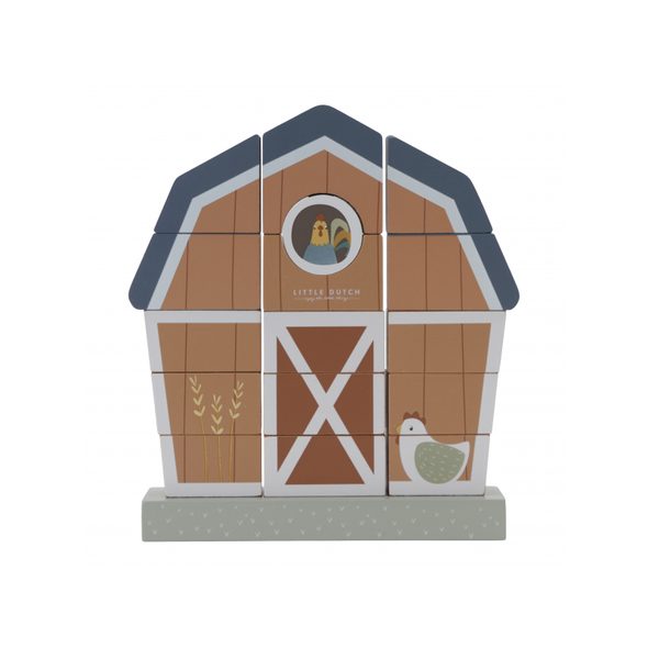 LITTLE DUTCH STAVEBNICE DŘEVĚNÁ FARMA - DŘEVĚNÉ HRAČKY - PRO DĚTI
