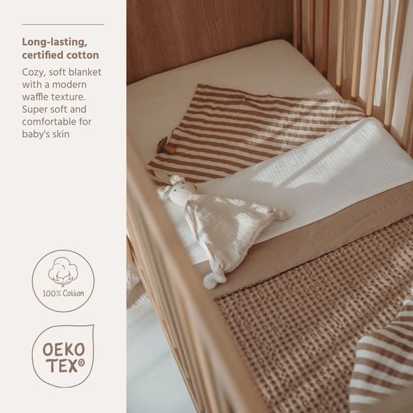 MEYCO DEKA WAFFLE BAVLNA - TAUPE - DĚTSKÉ DEKY PRO MIMINKA - SPINKÁNÍ