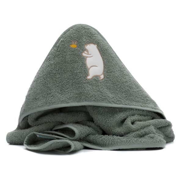 FILLIKID OSUŠKA S KAPUCÍ BEAR GREEN 75X75 CM - OSUŠKY A DĚTSKÉ ŽUPANY - KOUPÁNÍ A ZDRAVÍ