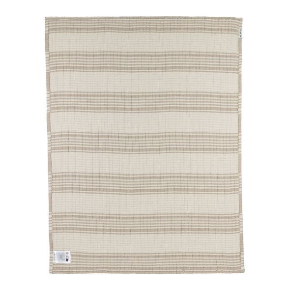 MEYCO PŘIKRÝVKA Z PŘEDEPRANÉHO MUŠELÍNU A ŽAKÁRU 75X100 - STRIPE SAND - DĚTSKÉ DEKY PRO MIMINKA - SPINKÁNÍ