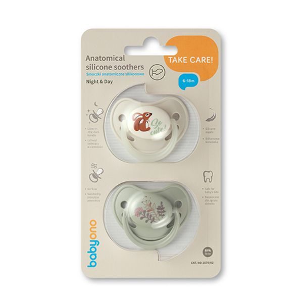 BABYONO DUDLÍKY SILIKONOVÉ ANATOMICKÉ 6-18M, 2 KS - ŠIDÍTKA A DOPLŇKY - KRMENÍ