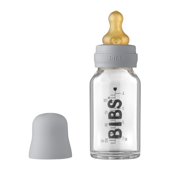 BIBS BABY BOTTLE SKLENĚNÁ LAHEV 110ML - KOJENECKÉ LAHVE - KRMENÍ