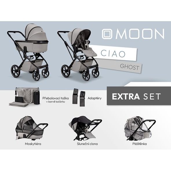 MOON CIAO EXTRA SET - GHOST - KOMBINACE S PŘÍSLUŠENSTVÍM - KOČÁRKY A PŘÍSLUŠENSTVÍ