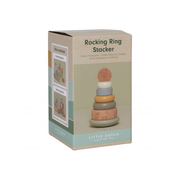 LITTLE DUTCH NASAZOVACÍ KROUŽKY DŘEVĚNÉ FARMA - MOTORICKÉ A HRY - PRO DĚTI