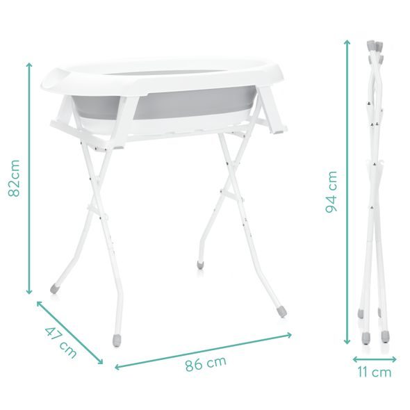 FILLIKID SKLÁDACÍ DĚTSKÁ VANIČKA GREY-WHITE + STOJAN NA VANIČKU - VANIČKY PLASTOVÉ - KOUPÁNÍ A ZDRAVÍ