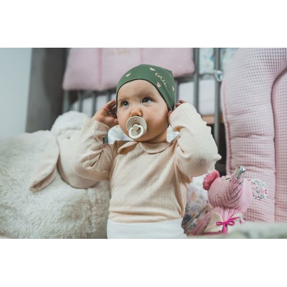 ENIE BABY DĚTSKÁ ČEPICE 3-6M BEARS GREEN - ČEPIČKY A KLOBOUČKY - PRO DĚTI