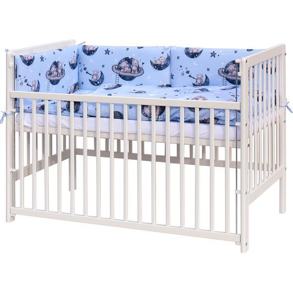 SCARLETT DĚTSKÁ POSTÝLKA S KOMPLETNÍ VÝBAVOU SCARLETT 120X60CM ARBAS MODRÁ - DŘEVĚNÉ POSTÝLKY - SPINKÁNÍ