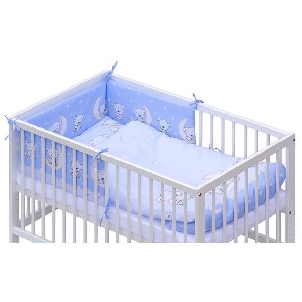 SCARLETT POSTÝLKA 120X60CM S KOMPLETNÍ VÝBAVOU TORO MODRÁ - DŘEVĚNÉ POSTÝLKY - SPINKÁNÍ