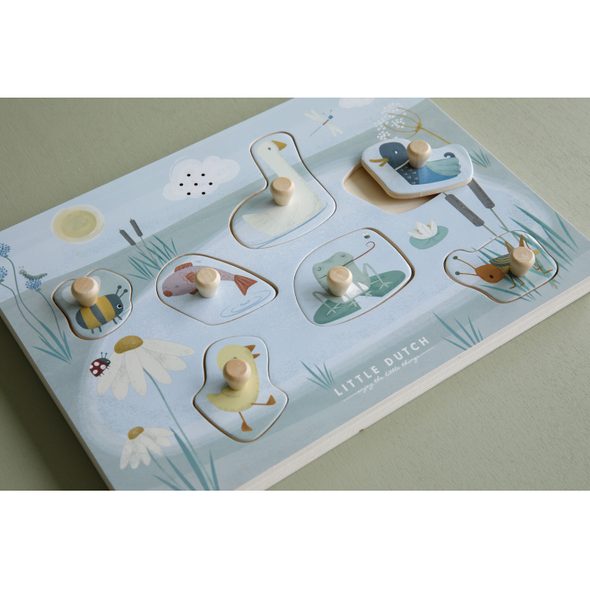 LITTLE DUTCH VKLÁDACÍ PUZZLE SE ZVUKEM DŘEVĚNÉ HUSA - LITTLE DUTCH - PRO DĚTI