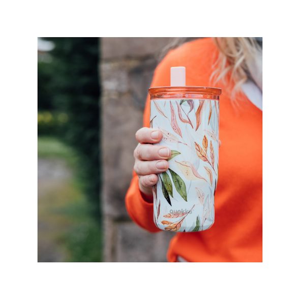 QUOKKA NEREZOVÝ TERMOHRNEK S BRČKEM MIST FALLING LEAVES 720 ML - TERMOOBALY A TERMOSKY - KRMENÍ