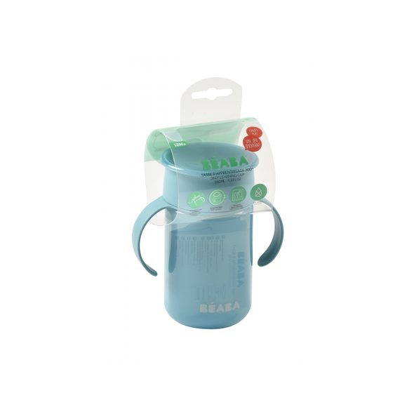 BEABA HRNEK TRÉNOVACÍ 360° BLUE 340 ML 12M+ - DĚTSKÉ HRNEČKY - KRMENÍ