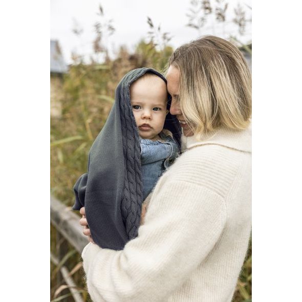 VINTER & BLOOM DEKA JOY ORGANIC STEEL GREY - DĚTSKÉ DEKY PRO MIMINKA - SPINKÁNÍ