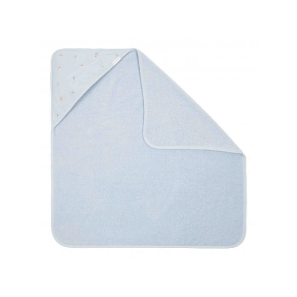 LITTLE DUTCH OSUŠKA S KAPUCÍ 100X100 CM FOREST FRIENDS BLUE - OSUŠKY A DĚTSKÉ ŽUPANY - KOUPÁNÍ A ZDRAVÍ