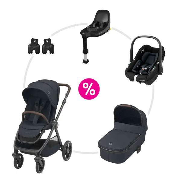 MAXI-COSI SET OXFORD + KORBA ORIA + ADAPTÉR + PEBBLE S + FAMILYFIX S - KOMBINACE S PŘÍSLUŠENSTVÍM - KOČÁRKY A PŘÍSLUŠENSTVÍ