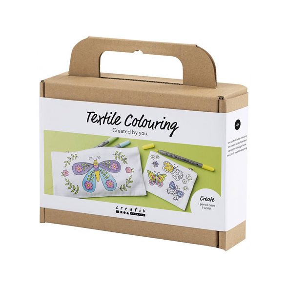 CREATIV COMPANY KREATIVNÍ SADA MINI CRAFT KIT TEXTILE COLOURING BUTTERFLIES - VÝTVARNÉ POMŮCKY A HRAČKY - PRO DĚTI