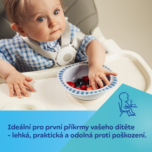 CANPOL BABIES MISKA S PŘÍSAVKOU WOODLAND 300 ML MODRÁ - MISKY, TALÍŘKY A PODLOŽKY - KRMENÍ