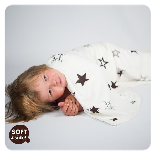 KIKKO XKKO BMB BAMBUSOVÁ DEKA XKKO BMB NATURAL BROWN STARS 130X70CM - DĚTSKÉ DEKY PRO MIMINKA - SPINKÁNÍ