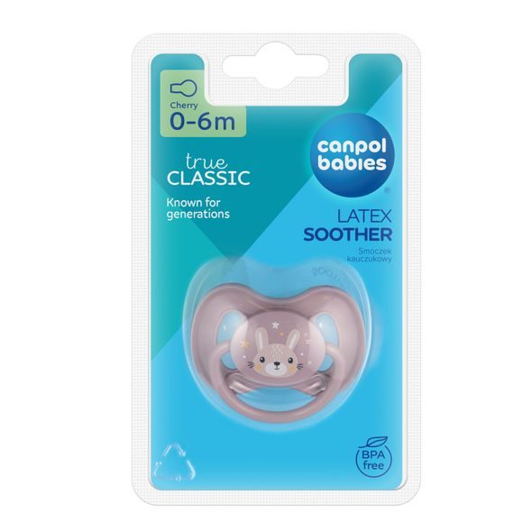 CANPOL BABIES DUDLÍK KAUČUKOVÝ TŘEŠINKA 0-6M CUTE ANIMALS 1KS - ŠIDÍTKA A DOPLŇKY - KRMENÍ