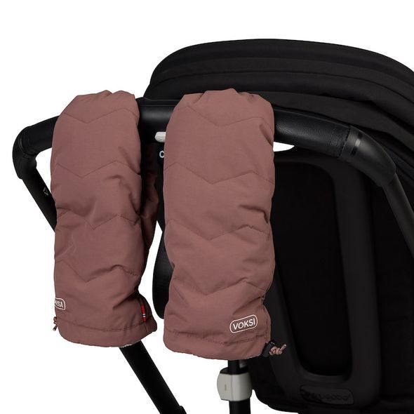 VOKSI RUKAVICE NA KOČÁREK MAROON LIGHT GREY - RUKÁVNÍKY NA KOČÁREK - KOČÁRKY A PŘÍSLUŠENSTVÍ