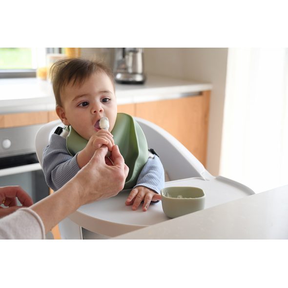 BEABA PRVNÍ TRÉNOVACÍ LŽIČKY SILIKONOVÉ TERRACOTTA / VELVET GREY - LŽIČKY A PŘÍBORY - KRMENÍ