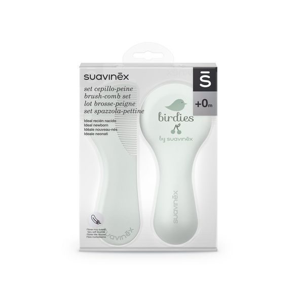 SUAVINEX SET HŘEBÍNEK/KARTÁČEK BIRDIES ZELENÝ - HŘEBÍNKY A KARTÁČKY - KOUPÁNÍ A ZDRAVÍ