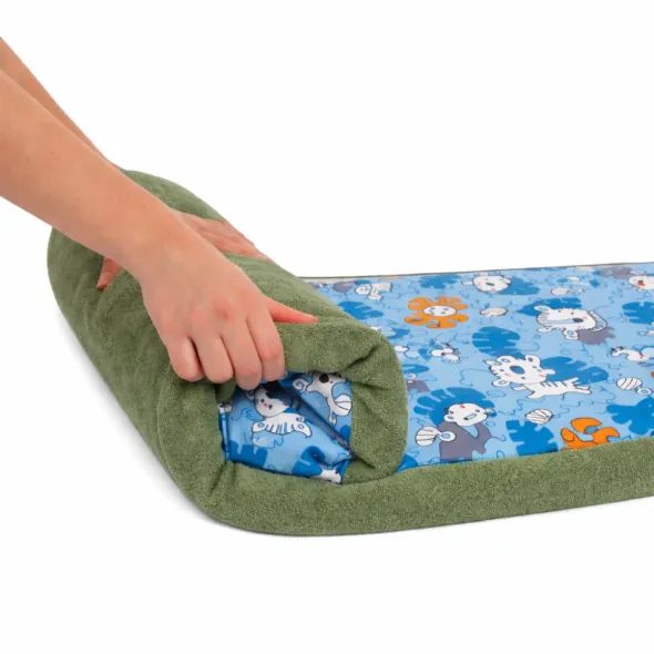 ENIE BABY ROLOTOVATELNÁ MATRACE 60X120X4 CM KHAKI - MATRACE DO POSTÝLKY - SPINKÁNÍ