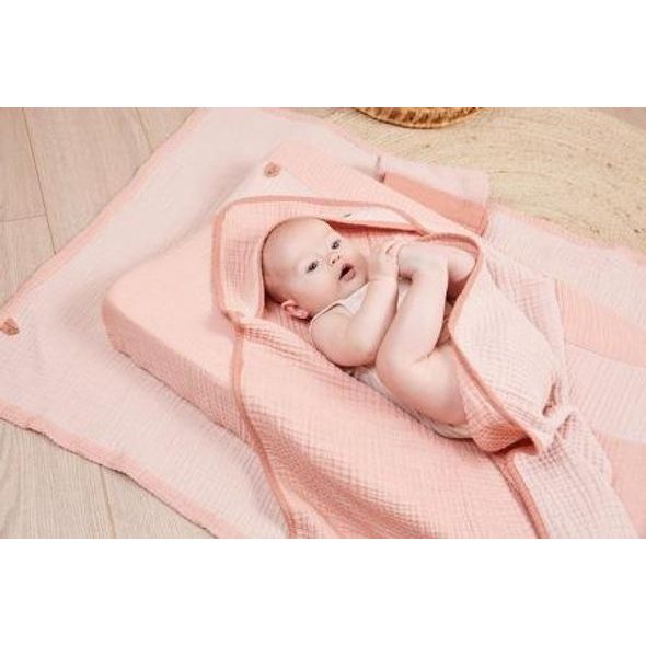 BEBE-JOU FROTÉ NÁVLEK NA MALOU PODLOŽKU PURE COTTON PINK 72X44CM - POTAHY NA PŘEBALOVACÍ PODLOŽKY - PŘEBALOVÁNÍ