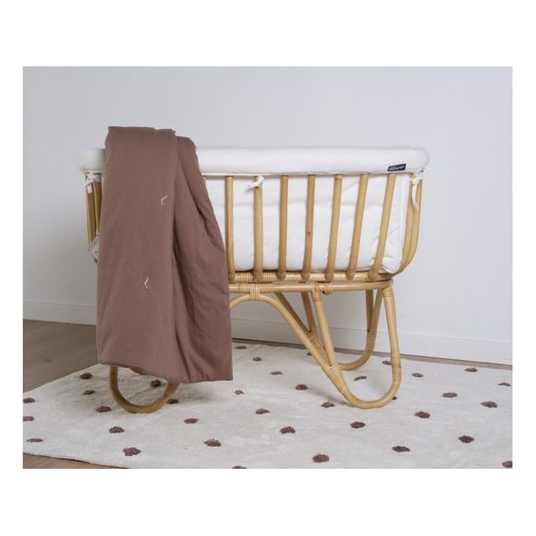 CHILDHOME KOŠÍK NA MIMINKO RATANOVÝ + MATRACE + POTAH JERSEY OFF WHITE - KOŠÍKY A KOLÉBKY - SPINKÁNÍ