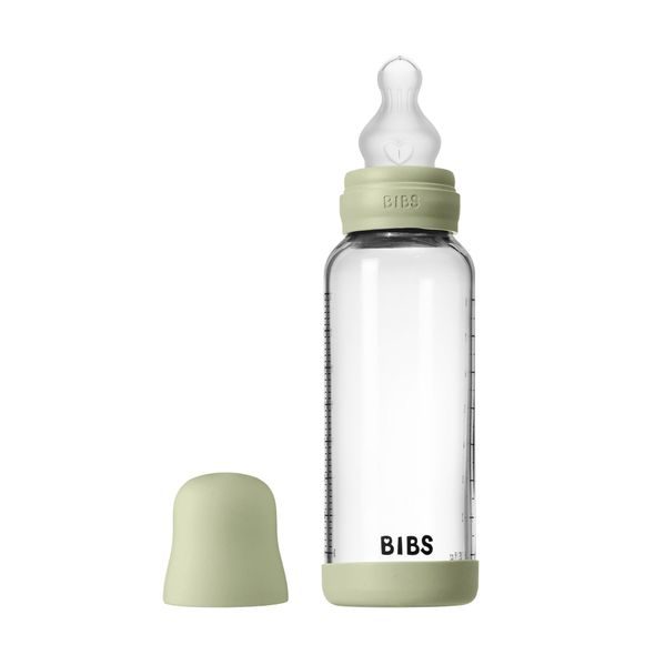 BIBS ANTIKOLIKOVÁ SKLENENÁ FĽAŠA SO SILIKÓNOVÝM CUMLÍKOM 240ML - KOJENECKÉ LAHVE - KRMENÍ