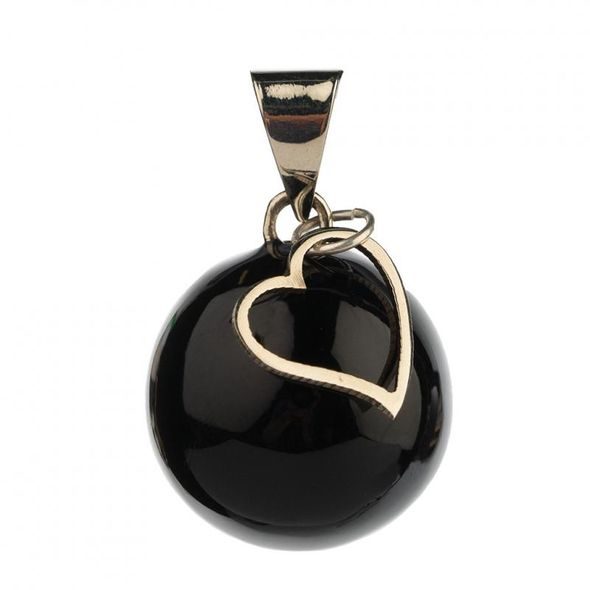 BABYLONIA BOLA BLACK WITH HEART CHARM - TĚHOTENSKÉ BOLY A ŠPERKY - PRE MAMIČKY