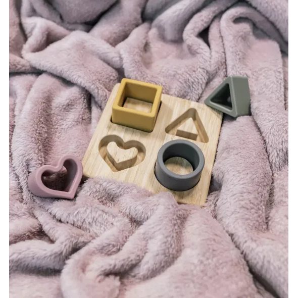 ZOPA SILIKONOVÁ BAMBUSOVÁ SKLÁDAČKA - VKLÁDÁNÍ TVARŮ - PRO DĚTI