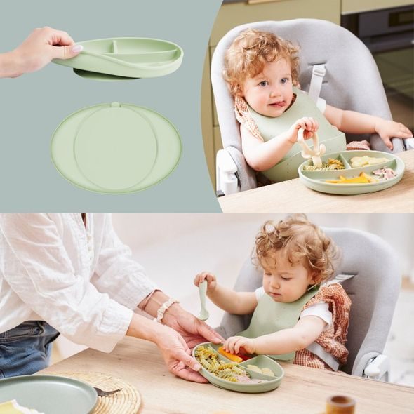 BABYMOOV SILIKONOVÝ TALÍŘ GREEN - MISKY, TALÍŘKY A PODLOŽKY - KRMENÍ