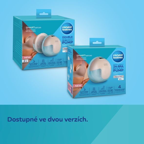 CANPOL BABIES DVOJITÁ ELEKTRICKÁ ODSÁVAČKA MATEŘSKÉHO MLÉKA DO PODPRSENKY SMARTSENSE - ODSÁVAČKY MATEŘSKÉHO MLÉKA - KRMENÍ
